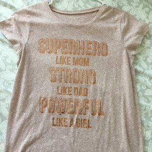 Dusty Rose Crew Neck Glitter T-shirt